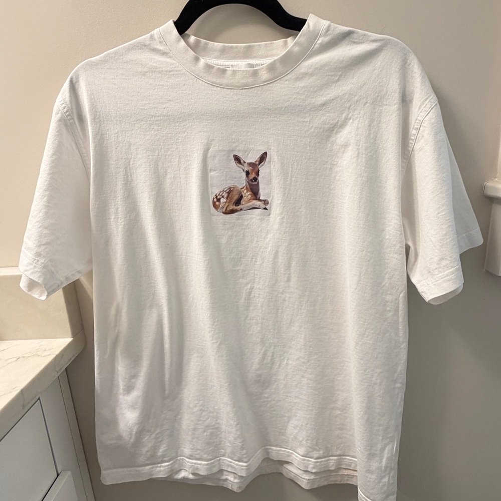 Burberry Womens Deer Print Cotton T-shirt